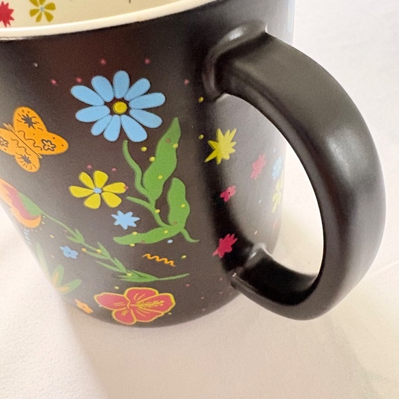 Starbucks Manuela Guillen 2023 Black Floral Mug 14 oz Microwave/Dishwasher Safe - Picture 4 of 9